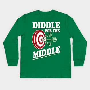 Darts Diddle for the middle Kids Long Sleeve T-Shirt